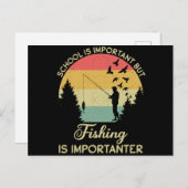 Die Schule ist wichtig beim Vintagen Fischfang Postkarte (Vorne/Hinten)