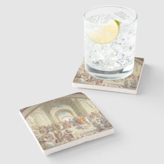 Die Schule RAPHAEL von Athen Steinuntersetzer (Seitenansicht)