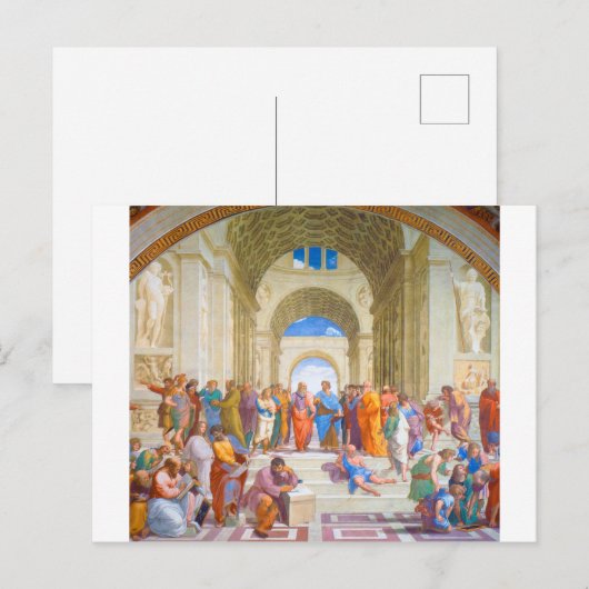Die Schule von Athen, Raphael Postkarte (Vorne/Hinten)