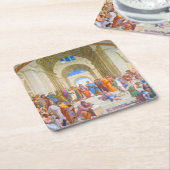 Die Schule von Athen, Raphael Rechteckiger Pappuntersetzer (angewinkelt)