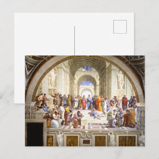 Die Schule von Athen von Raphael Postkarte (Vorne/Hinten)
