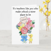 Die Schule zu einem schönen Ort machen Lehrer Dank Karte (Gelbe Blume)