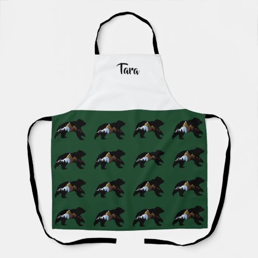 Die Schürze "Bears with Mountains" von Green Bear (Vorderseite)