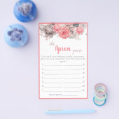 Die Schürze Brautparty Game Card Flyer (Einzeln)