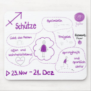 die Schütze Dame - liebevoll gekritzelt Mousepad