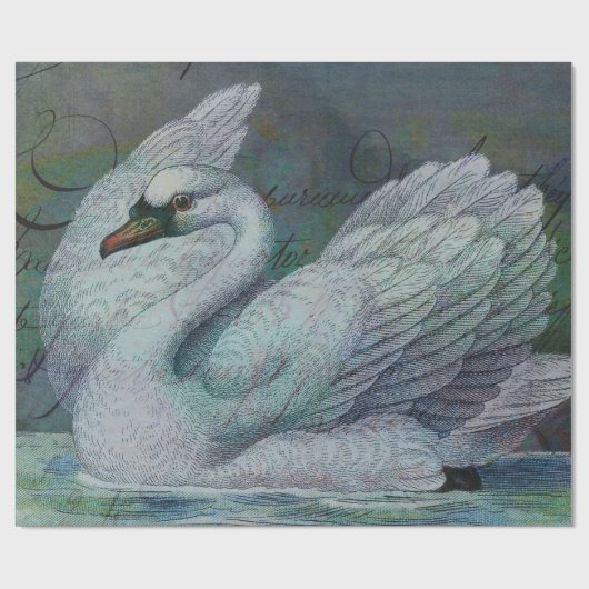 Die Schwan-auch Aufstiege Geschenkpapier (Flach)