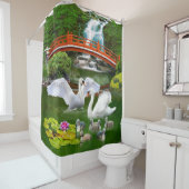 DIE SCHWAN-FAMILIE DUSCHVORHANG (Beispiel)