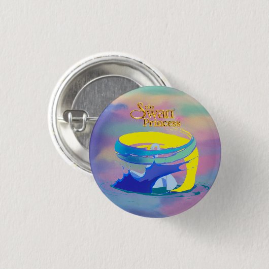 Die Schwan-Prinzessin Odette als Schwanknopf Button (Vorne & Hinten)