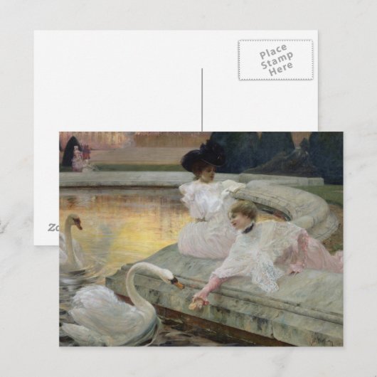 Die Schwäne, 1900 Postkarte (Vorne/Hinten)