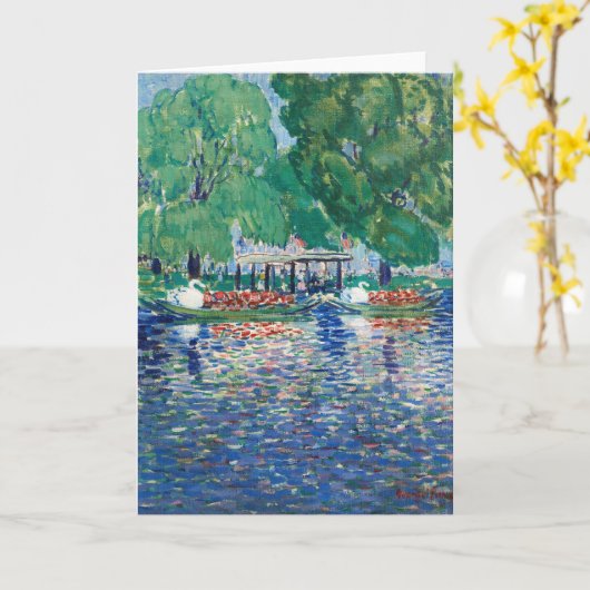 Die Schwanenboote | George Luks Karte (Gelbe Blume)