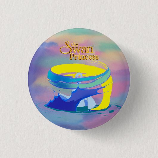Die Schwanenprinzessin Odette als Schwan-Knopf Button (Vorderseite)