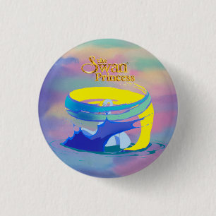 Die Schwanenprinzessin Odette als Schwan-Knopf Button
