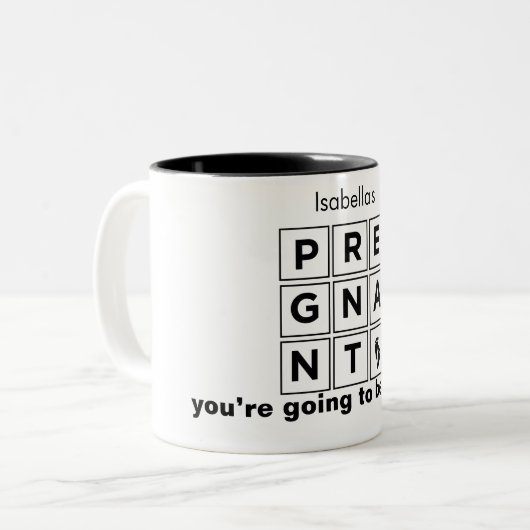 die schwangere Zwei-Tone-Kaffee-Tasse Ihrer Ehefra Zweifarbige Tasse (Vorderseite Links)