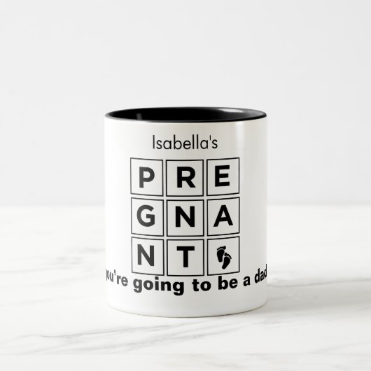 die schwangere Zwei-Tone-Kaffee-Tasse Ihrer Ehefra Zweifarbige Tasse (Mittel)