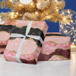 Die schwarz-rosa Sequins Agate Geschenkpapier