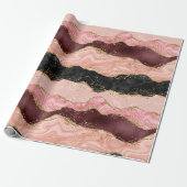Die schwarz-rosa Sequins Agate Geschenkpapier (Ungerollt)