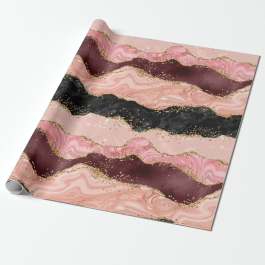 Die schwarz-rosa Sequins Agate Geschenkpapier (Ungerollt)