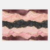 Die schwarz-rosa Sequins Agate Geschenkpapier Set (Vorderseite 3)