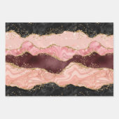 Die schwarz-rosa Sequins Agate Geschenkpapier Set (Vorderseite 2)