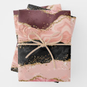 Die schwarz-rosa Sequins Agate Geschenkpapier Set (Beispiel)