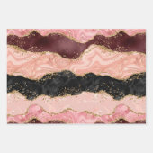 Die schwarz-rosa Sequins Agate Geschenkpapier Set (Vorderseite)