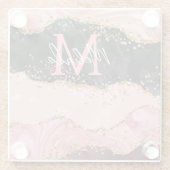 Die schwarz-rosa Sequins Agate Glasuntersetzer (Rückseite)