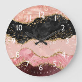 Die schwarz-rosa Sequins Agate Große Wanduhr (Vorderseite)