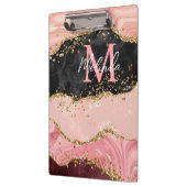 Die schwarz-rosa Sequins Agate Klemmbrett (Links)