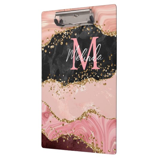 Die schwarz-rosa Sequins Agate Klemmbrett (Links)