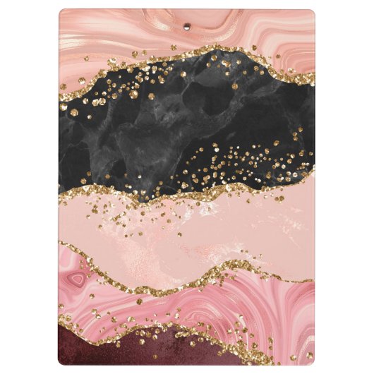 Die schwarz-rosa Sequins Agate Klemmbrett (Rückseite)