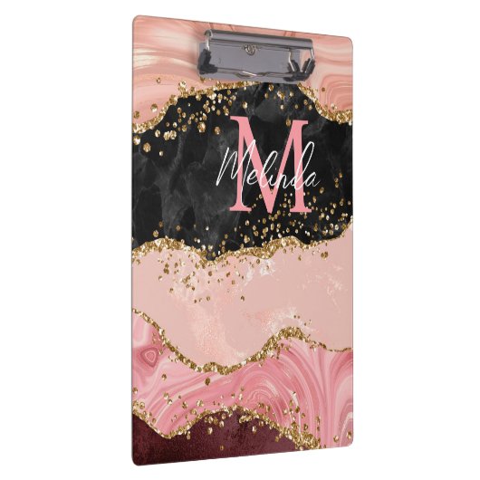 Die schwarz-rosa Sequins Agate Klemmbrett (Rechts)