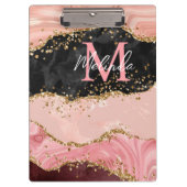 Die schwarz-rosa Sequins Agate Klemmbrett (Vorderseite)