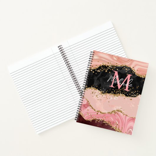 Die schwarz-rosa Sequins Agate Notizblock (Innenseite)