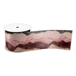 Die schwarz-rosa Sequins Agate Satinband
