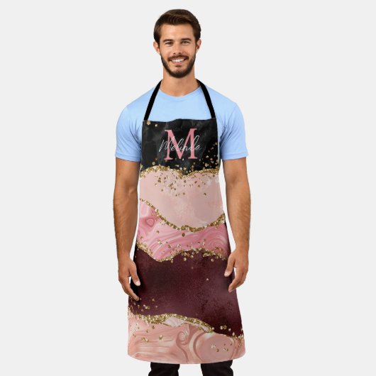 Die schwarz-rosa Sequins Agate Schürze (Getragen)