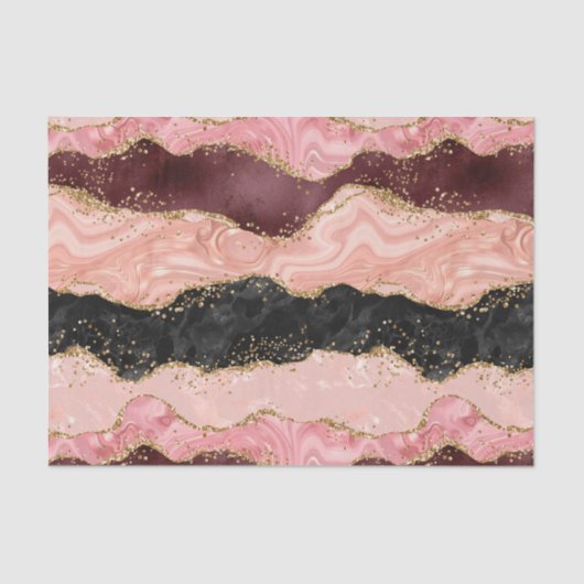 Die schwarz-rosa Sequins Agate Seidenpapier (Vorderseite)