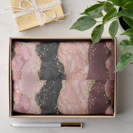 Die schwarz-rosa Sequins Agate Seidenpapier (Geschenk)