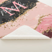 Die schwarz-rosa Sequins Agate Sherpadecke (3/4)