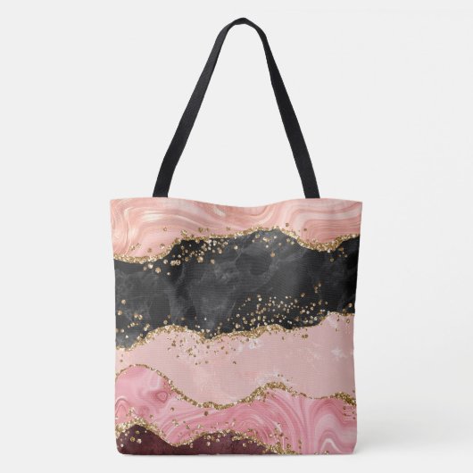 Die schwarz-rosa Sequins Agate Tasche (Rückseite)