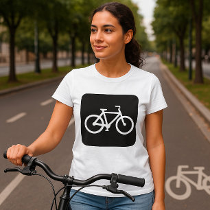 Die schwarz-weiß-Radsymbolen zeigen die Womens T-Shirt