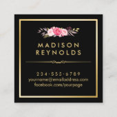 Die Schwarz-weißen Streifen sind aus Blumen Quadratische Visitenkarte (Rückseite)