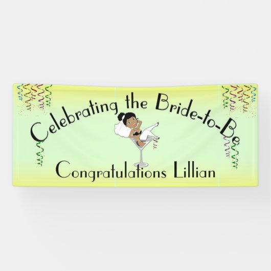 Die Schwarze Braut zum Duschen /Party Banner (Horizontal)