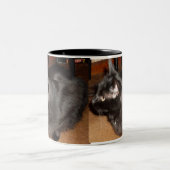 DIE SCHWARZE CAT-Tasse Zweifarbige Tasse (Mittel)