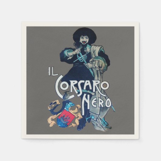 DIE SCHWARZE CORSAIR grau Serviette (Vorderseite)