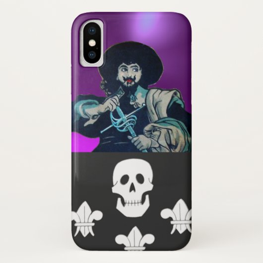 DIE SCHWARZE CORSAIR SKULTUR UND LILIE Case-Mate iPhone HÜLLE (Rückseite)