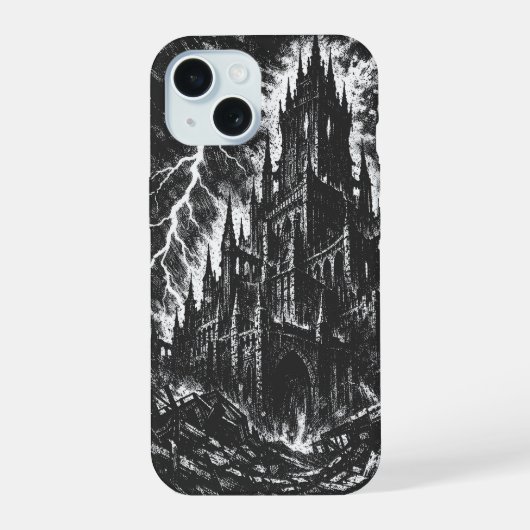 Die Schwarze Festung von BurnsInHell iPhone 15 Hülle (Rückseite)