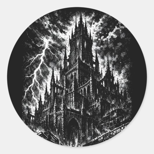 Die Schwarze Festung von BurnsInHell Runder Aufkleber (Vorderseite)