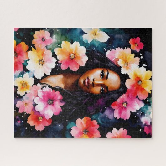 Die schwarze Frau im Wasserfarben Kunst, Dichtung Puzzle (Horizontal)