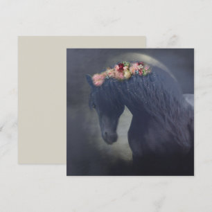 Die schwarze Friesian - Grußkarte Feiertagskarte