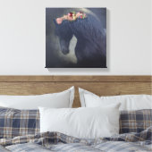 Die schwarze Friesian - Wrapped Canvas Leinwanddruck (Insitu (Schlafzimmer))